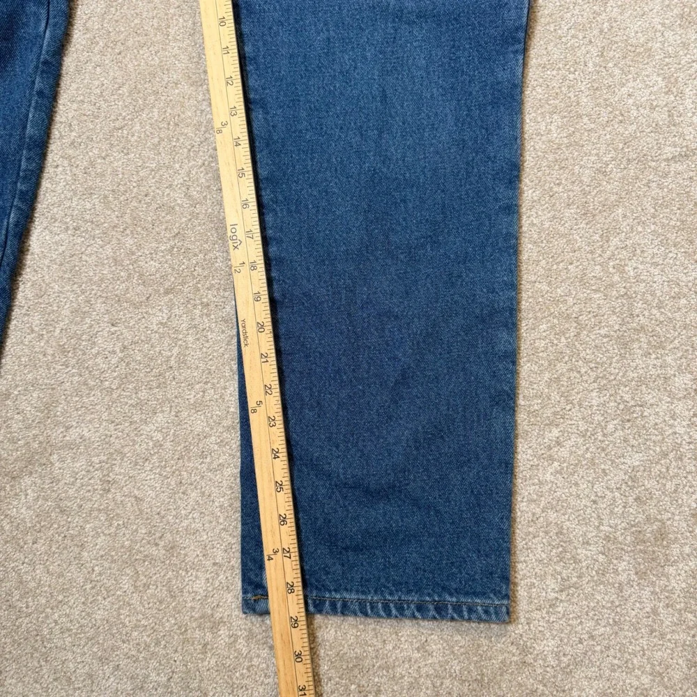 L.L. Bean Jeans Mens 33x29 Blue Flannel Lined Natural Fit Plaid‎ Denim 130657